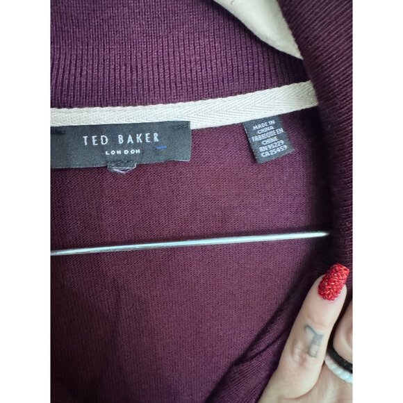 Ted Baker mmk tooting merino wool quarter zip sweater size XXL preppy career - Picture 4 of 6